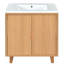 Meuble-lavabo de 30 po - Base en bois massif, rangement spacieux, pieds d'apparence élégants, intérieur spacieux, armoire
