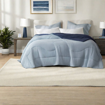 Ensembles de literie Tencel Cooling and Reversible, édredon double / grand en bleu