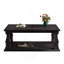 Table basse de style campagnard noir patiné, avec plateau en planches lourdes et pieds balustres carrés, table de salon rustique longue de 47,24 po avec tablette de rangement