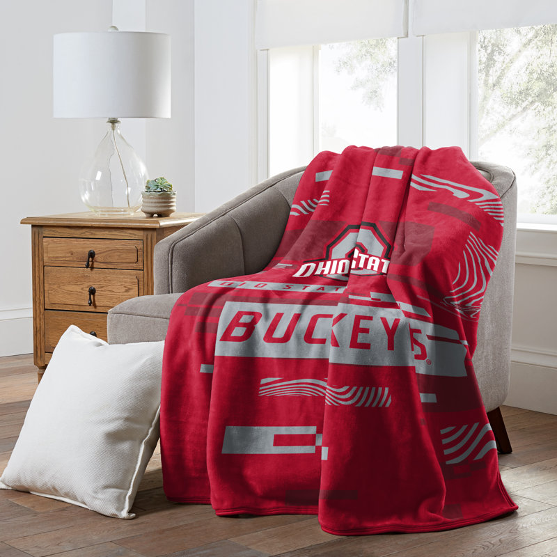 Throw Blanket, Red/Gray, Ohio State Buckeyes