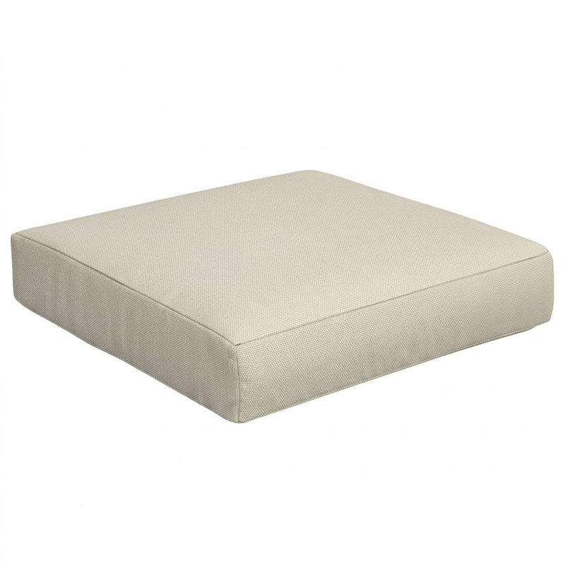 Sunbrella Outdoor Solid Knife Edge Deep Seating Cushion, Sunbrella - Canvas Cloud, 22.5 in W x 22.5 in D x 5 in H