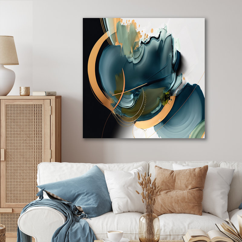«Abstract Shapes Modern I», impression sur métal sans cadre, 24" H x 24" W, Toile tendue