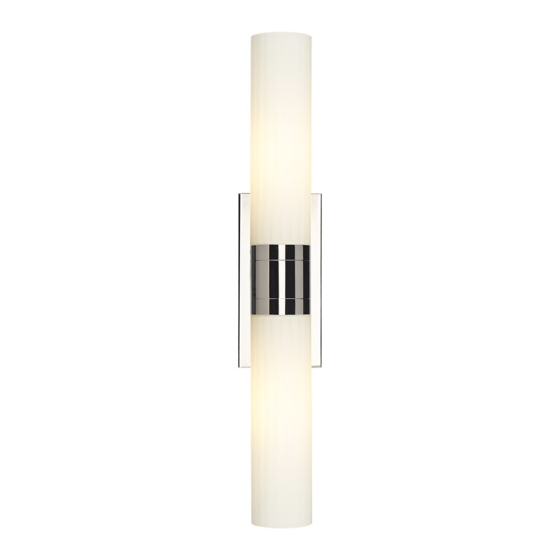 Mahlik 2 - Light Dimmable Vanity Light, White, Polished Nickel