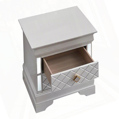 Table de chevet blanc perle