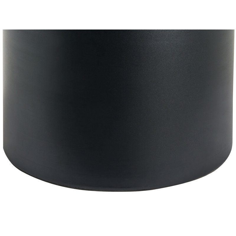 Metal Side Table with Storage, Black