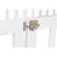 Lit superposé simple au-dessus d'un lit simple avec glissade, échelle, porte et barrières de sécurité, lit superposé pour enfants en bois de pin massif, finition blanche-120200120