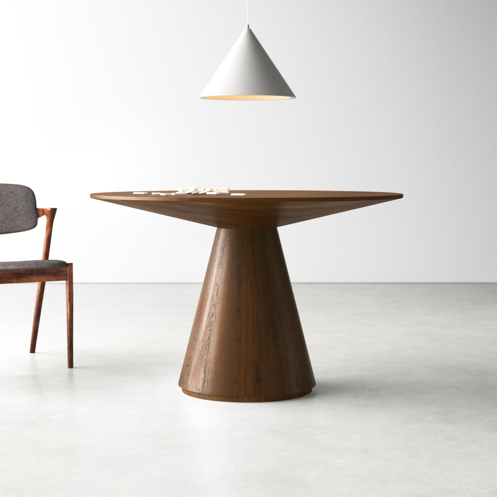Royale Round Pedestal Dining Table , Walnut, 29.5" H x 47" W x 47" L