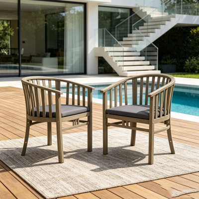 Outdoor Wooden Chairs Set With Cushions