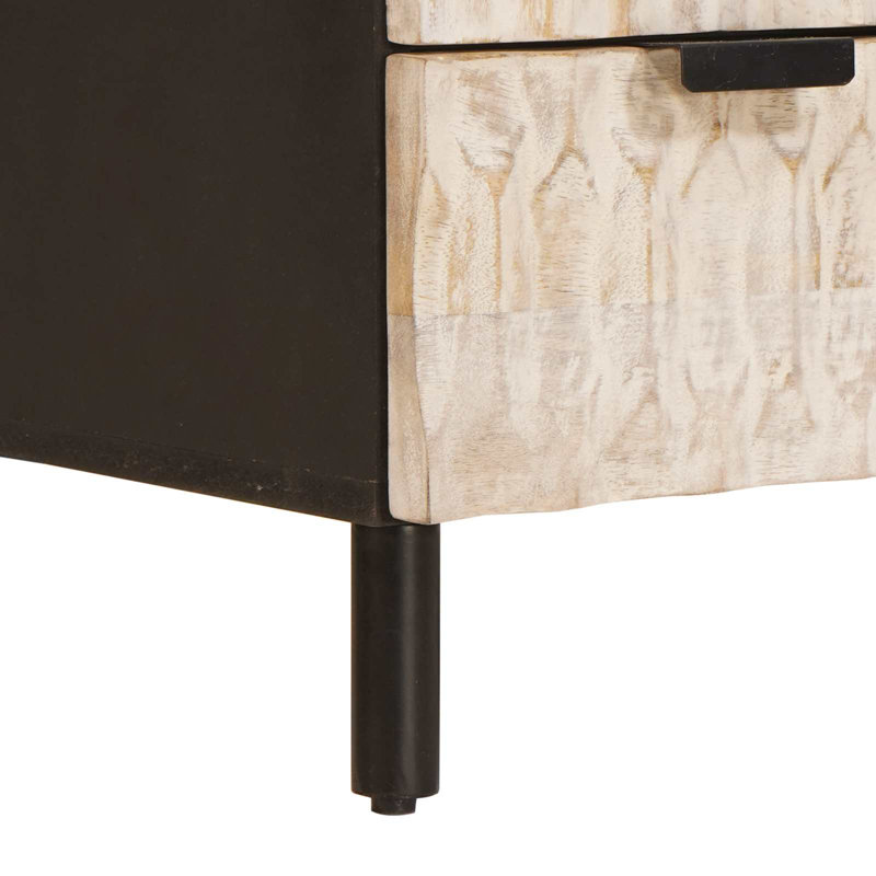 Solid Wood Standard Accent Cabinet, Black/White Wash 