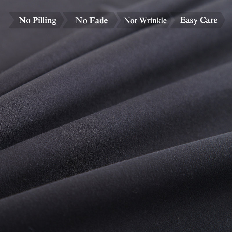 Dayville Microfiber Solid Colour Sheet Set, King, Black
