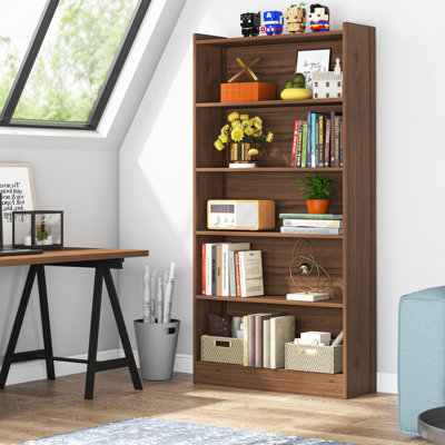 35.4'' W Bookcase, Modern Wood Tall Bookshelf