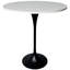  Table de salle à manger ronde de 36 po de hauteur avec plateau en panneau de fibres à densité moyenne et base en acier noir-133312915