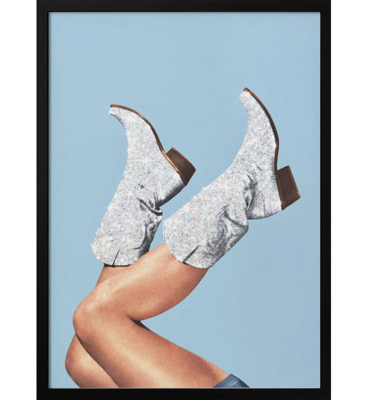 "Ces bottes scintillantes", art mural encadré, Noir, H 40 po x l 30 po