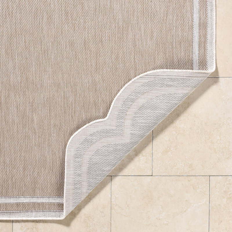 Skiles Outdoor Area Rug, Runner 2'7" x 7'3", Tan/Cream