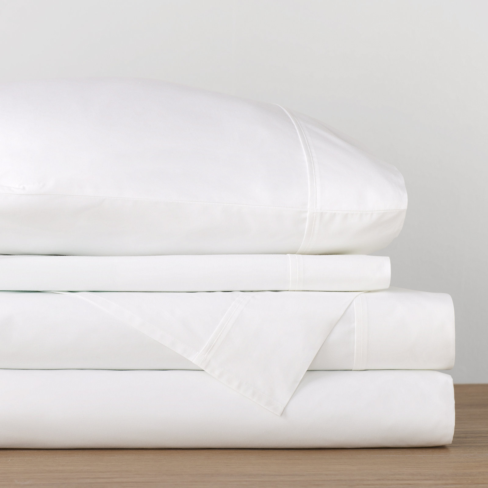 Coyer Cotton Sheet Set, White, Full Sheet Set + 1 Fitted Sheet + 2 Pillowcases