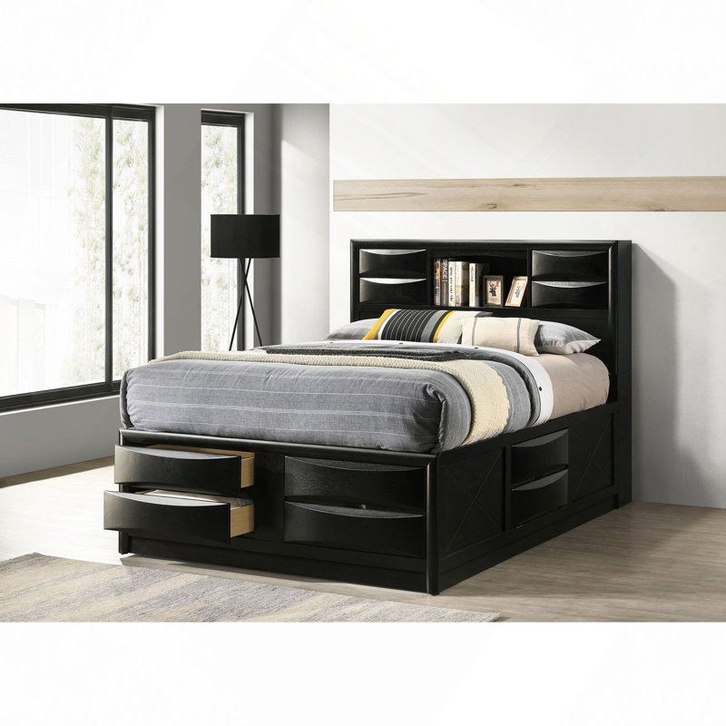 Storage Bed, Black, Queen