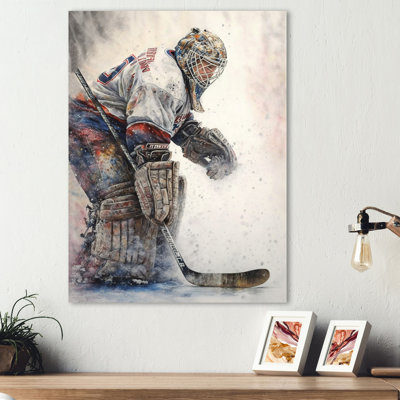 Gardien de but pendant le jeu de hockey II - Impression sur toile