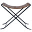 Augusta 22.5" W Foldable Genuine Leather and Iron Accent Stool