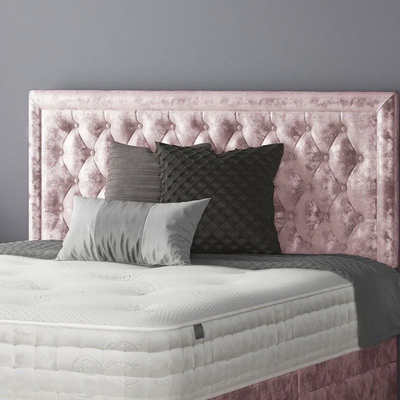 Fan Divan Bed Base, 2 Left Drawers, Single (3'), Pink