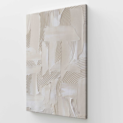 Neutral Brushstroke Harmony Canvas Print