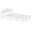 Structure de lit plateforme grand lit en bois, thème rétro avec support à lattes, lit blanc, arrangement stable