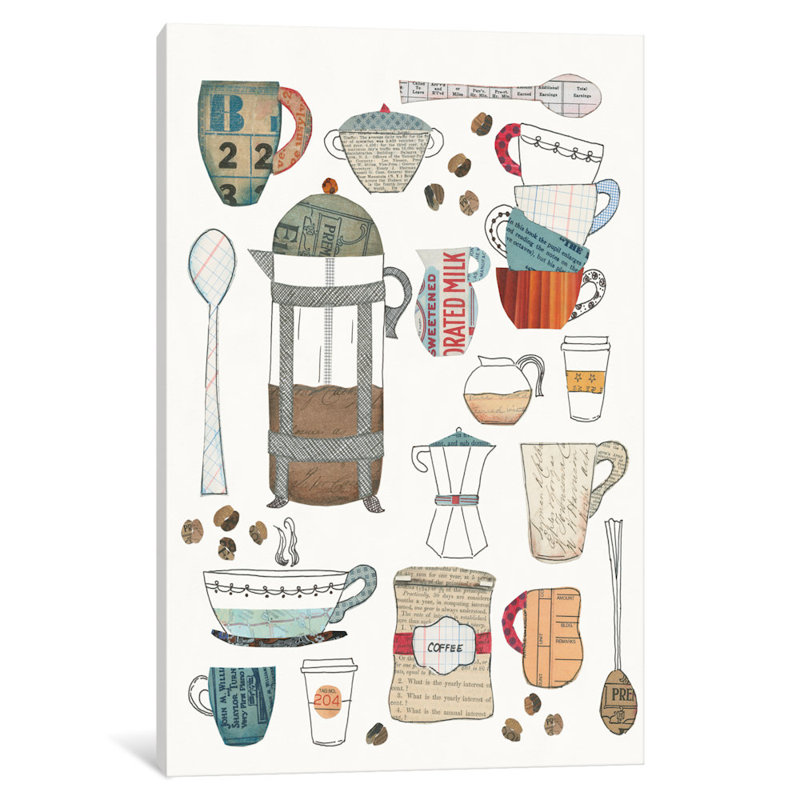 «Coffee Chart II», impression sur toile, H 12 po x l 18 po x P 1,5 po, Toile tendue, Pas de tapis