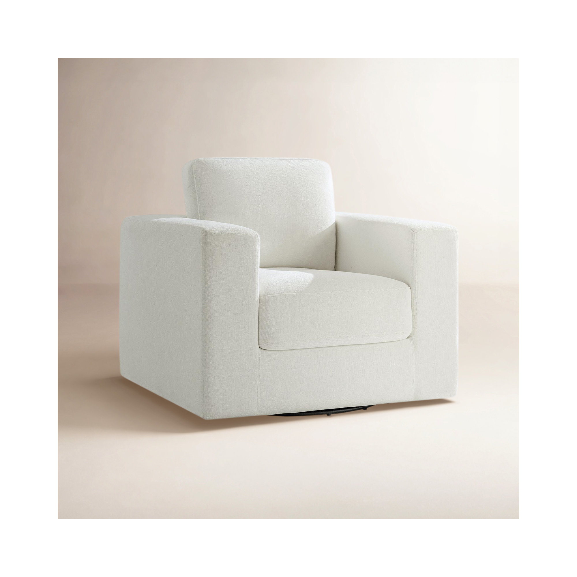 Adley Swivel Accent Chair, Ivory