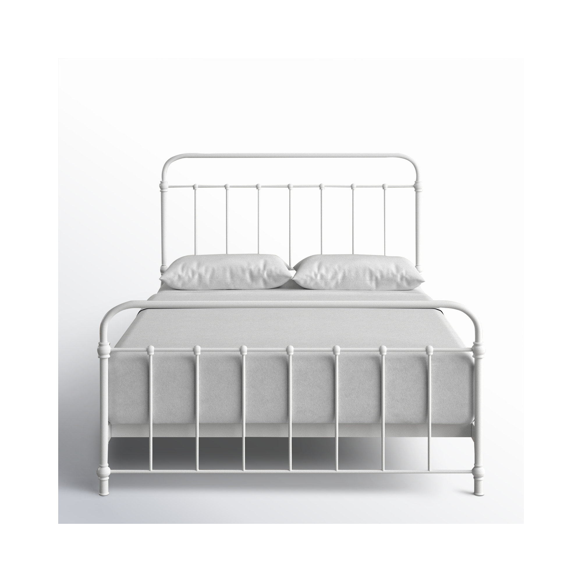 Niles Metal Bed, White, Queen