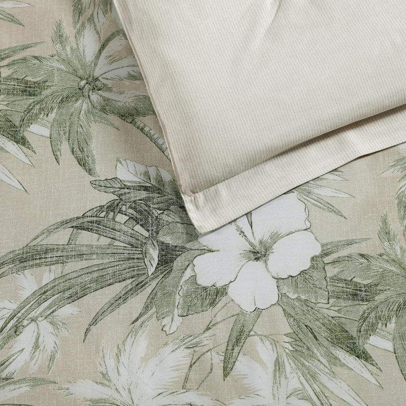 Ensemble d'édredon réversible en coton beige Tommy Bahama Beachway, Queen