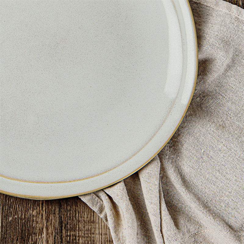 Assiette plate en grès Granduca, Blanc vanille
