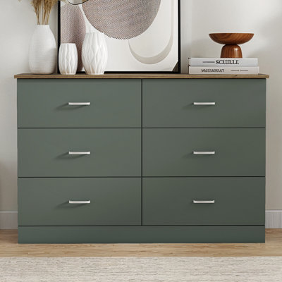 Commode double à 6 tiroirs Allyannah