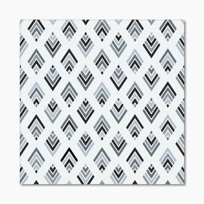 Gris et diamant noir géométrique - impression sur toile