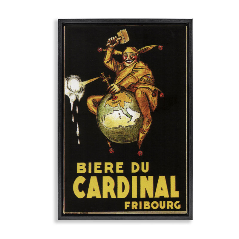 "Antique Cardinal Beer", affiche par Marcus Jules, Cadre flottant noir de jais, H 25 po x l 17 po
