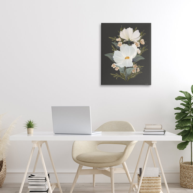 Dentelle, toile Cosmos Flowers, design par House Fenway, H 20 po x l 16 po