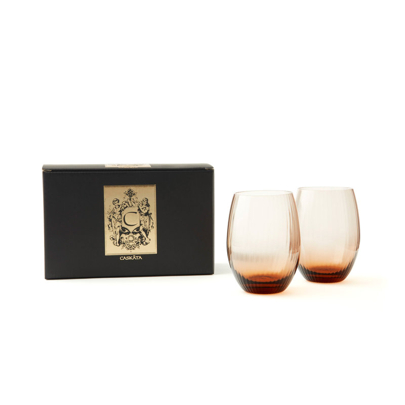 Quinn Handmade Crystal Drinking Glass, Amber