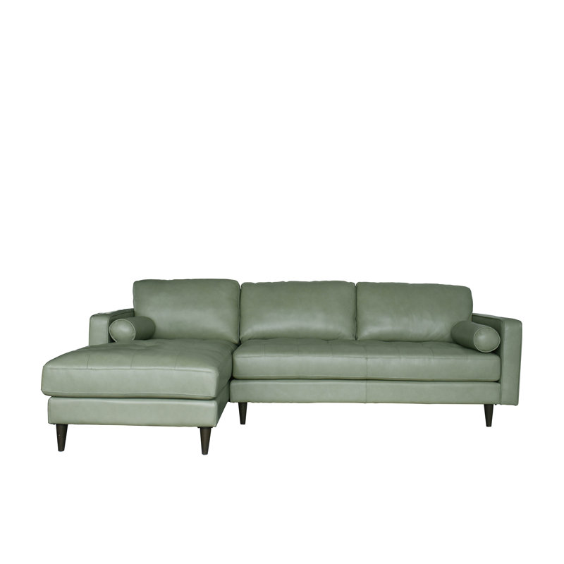Canapé modulaire en cuir 2 pièces Kaci-Rose, Orienté à droite