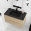 Ensemble de meuble-lavabo simple 36 po en chêne Evita avec plateau en quartz intégré