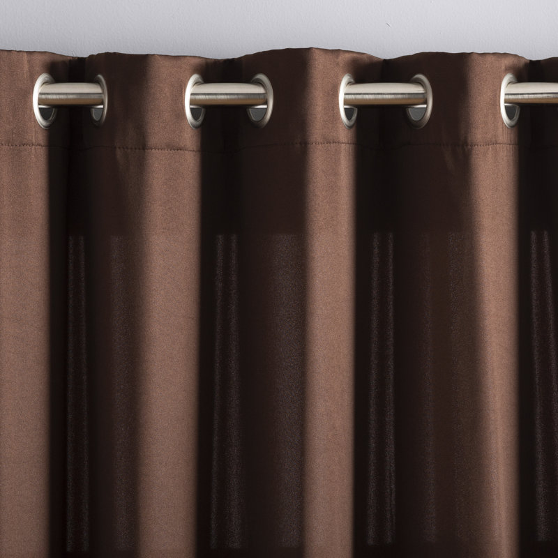 Polyester Room Darkening Noise Reducing Sliding Panel, Chocolate