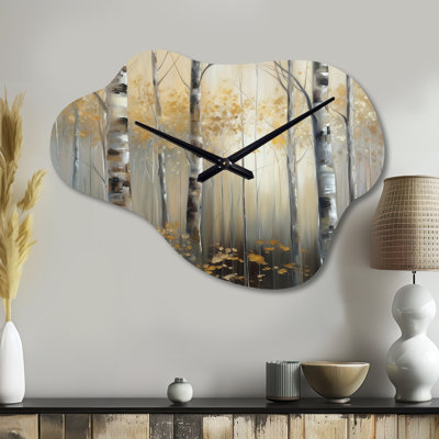 Horloge murale Birch Tree Dense Forest IV