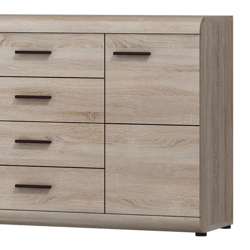 Beneduce 4 Drawer Sideboard, Light Oak