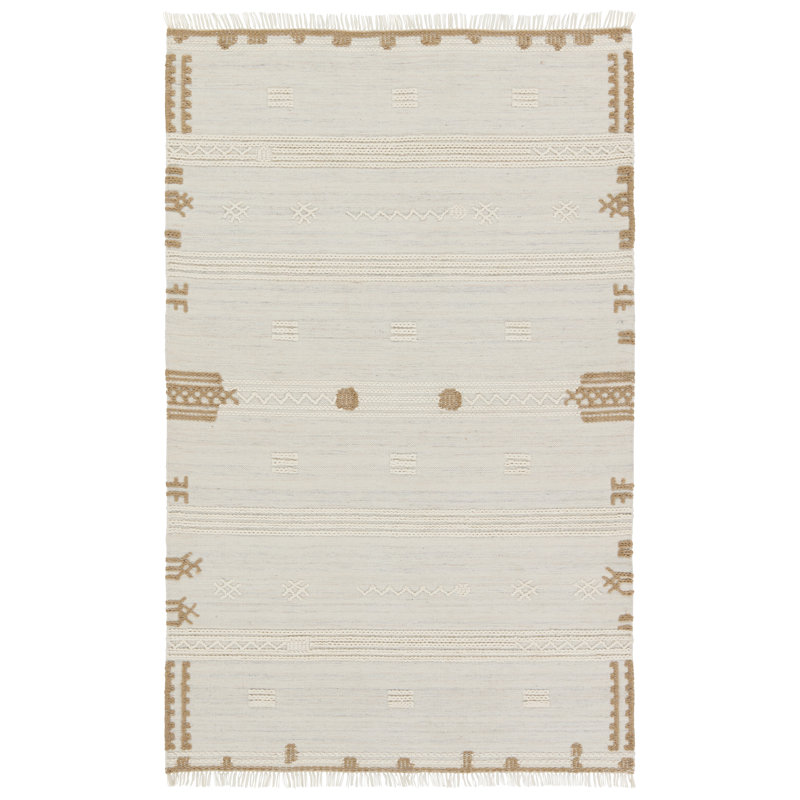 Wool Geometric Indoor / Outdoor Rug, Rectangle 5' x 8'