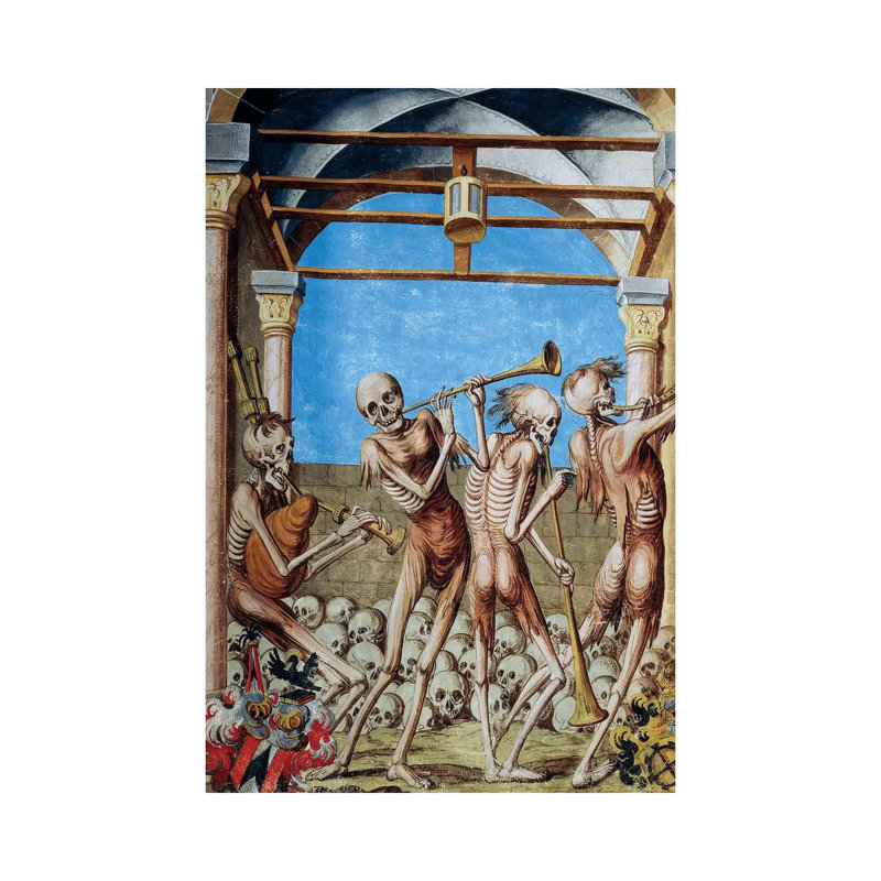 Skeletons Dancing in Ossuary from the Dance of Death Cycle by Albrecht Kauw, 1649 1 Piece Wrapped Canvas Wall Art