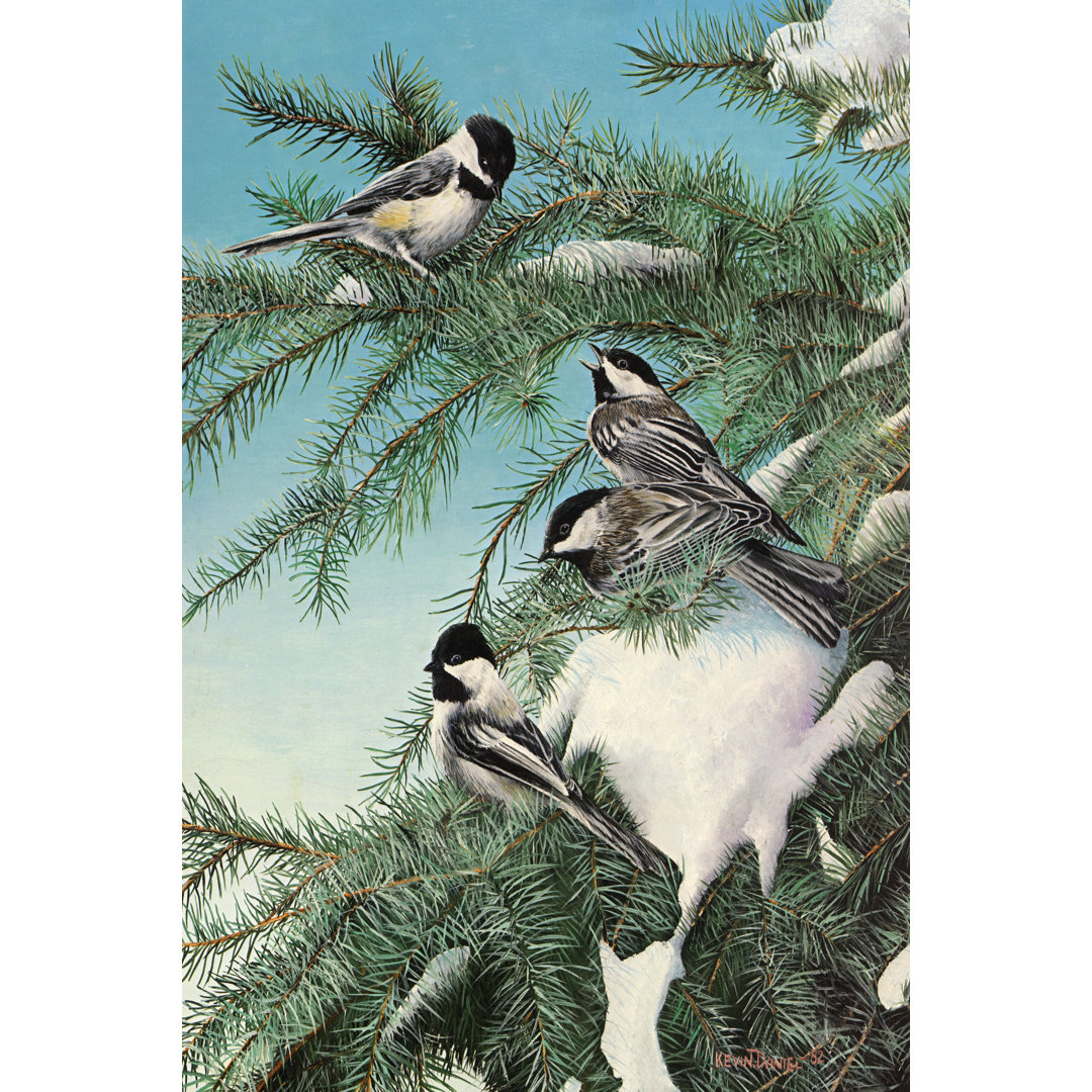 Leinwandbild Winter Chickadees