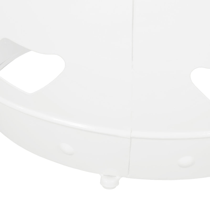 Table chic en fer blanc - sans assemblage, cadre d'appoint moderne, assemblage, 20.97" H x 16.4" W x 17.03" D, White