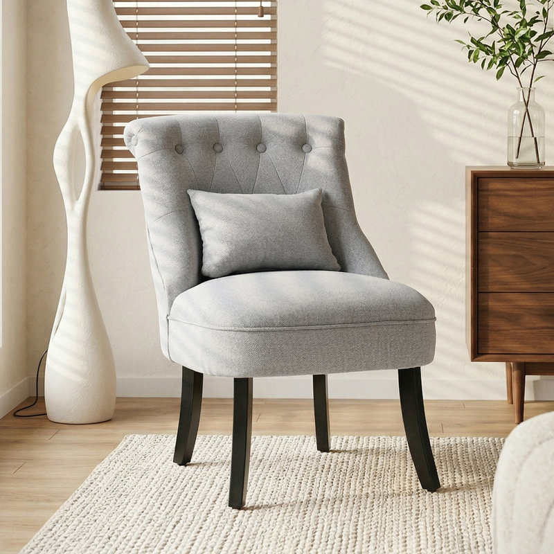 Upholstered Side Chair, Grey