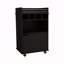 Chariot-bar avec 2 tablettes ouvertes, 4 casiers et une armoire