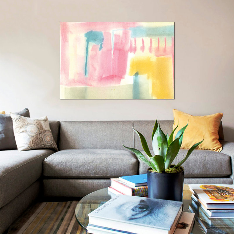 «Pastel Luxe III», reproduction sur toile, H 8 po x l 12 po x P 0,75 po, Pas de tapis, Toile tendue