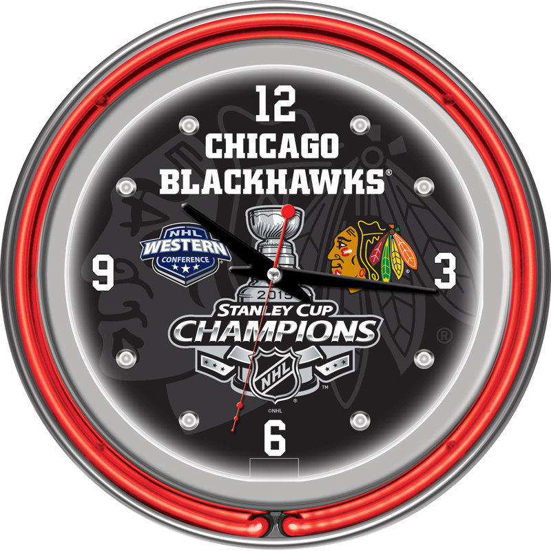 Horloge murale 11 po NHL, Blackhawks de Chicago - Coupe Stanley 2015, 11"
