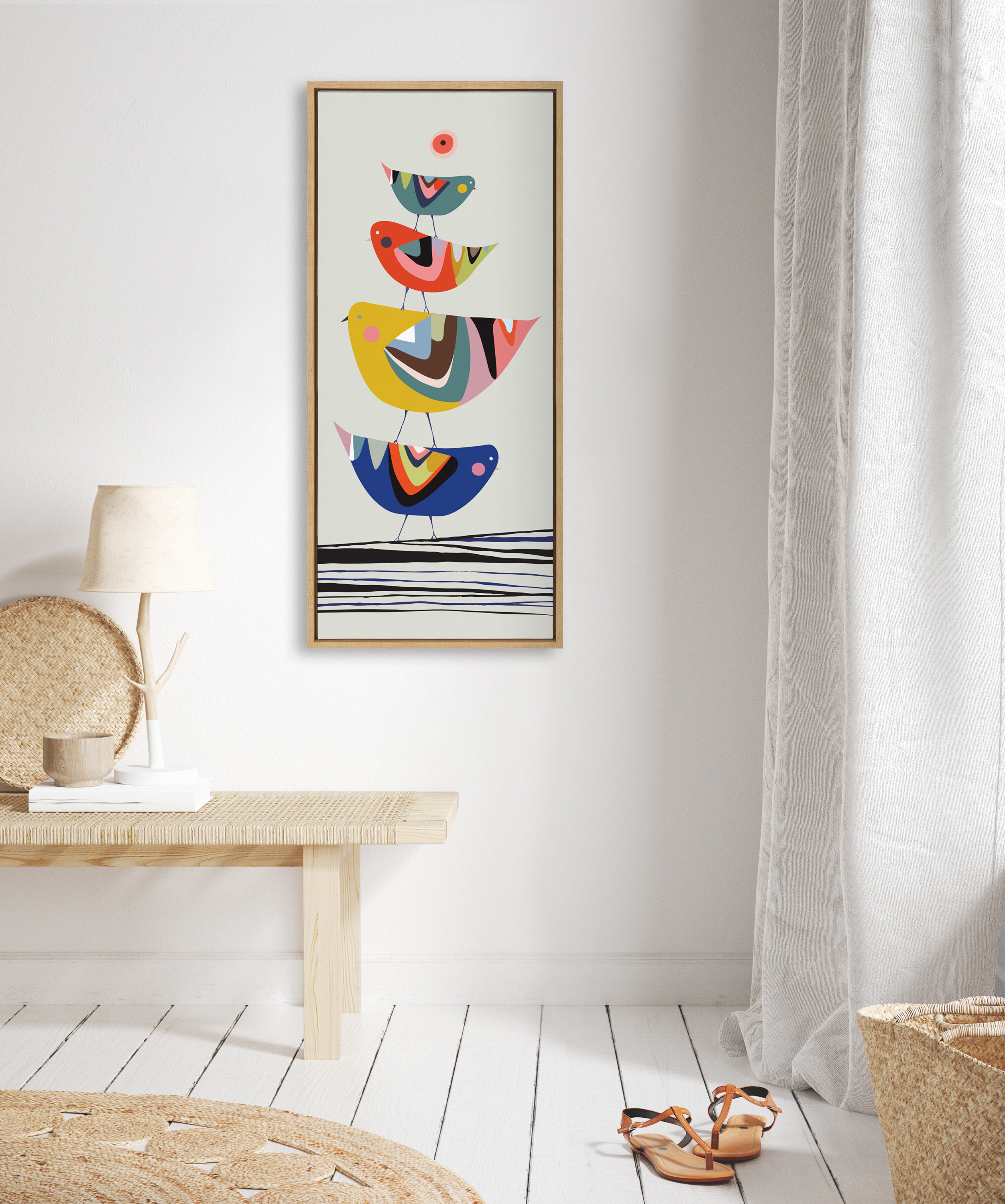 Kate and Laurel 18 in. x 24 in. Sylvie Whimsy Modern Framed Canvas