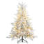 Arbre de Noël artificiel enneigé 5 pi avec lumière DEL chaude et 931 pointes, base en métal, arbre de Noël réaliste articulé